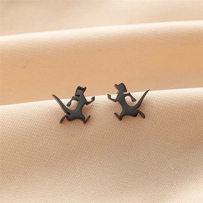 1 Pair Cute Basic Classic Style Dog Lion Cat Polishing Plating 304 Stainless Steel 18K Gold Plated Ear Studs