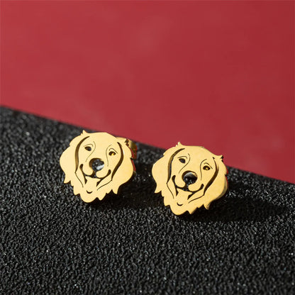 1 Pair Cute Basic Classic Style Dog Lion Cat Polishing Plating 304 Stainless Steel 18K Gold Plated Ear Studs