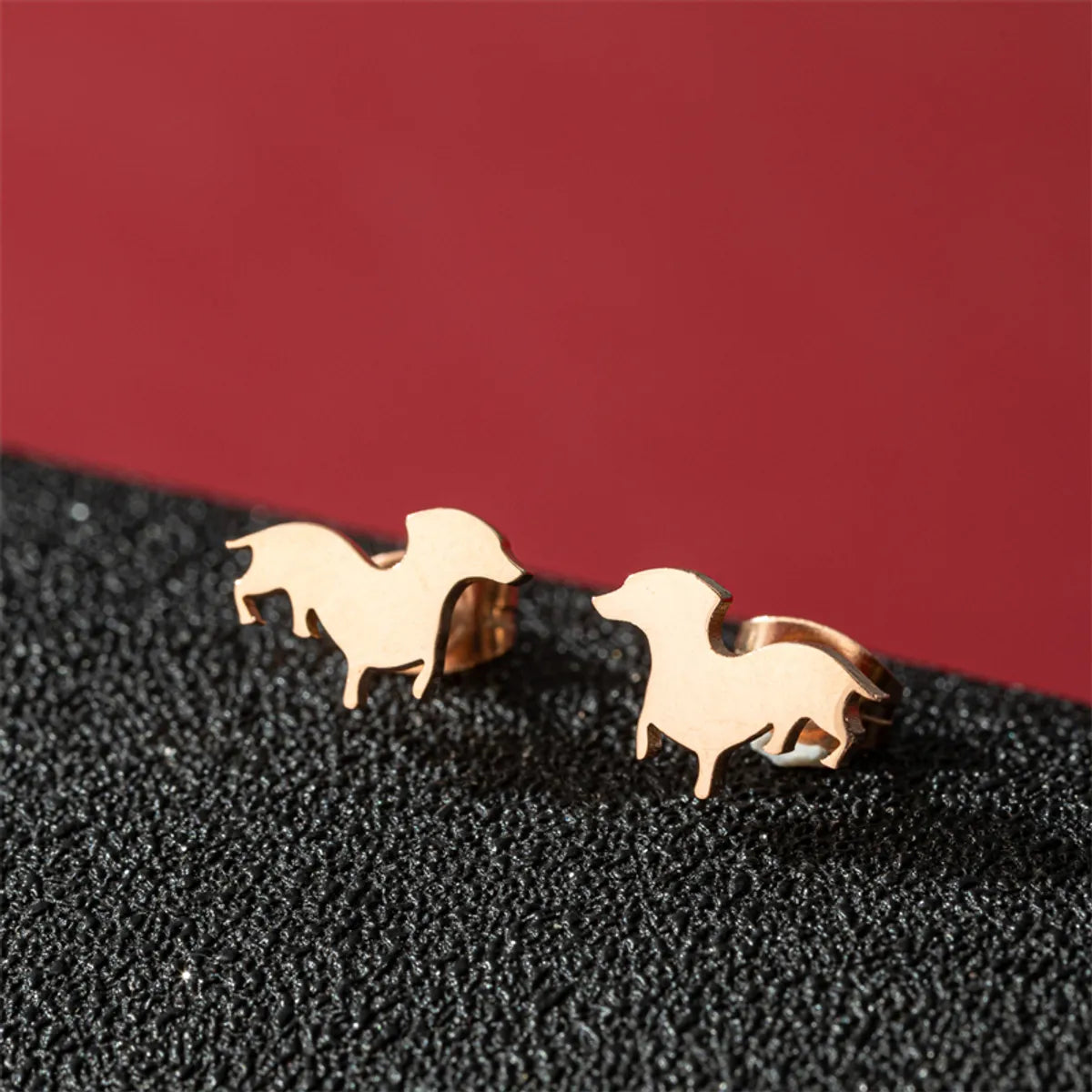 1 Pair Cute Basic Classic Style Dog Lion Cat Polishing Plating 304 Stainless Steel 18K Gold Plated Ear Studs