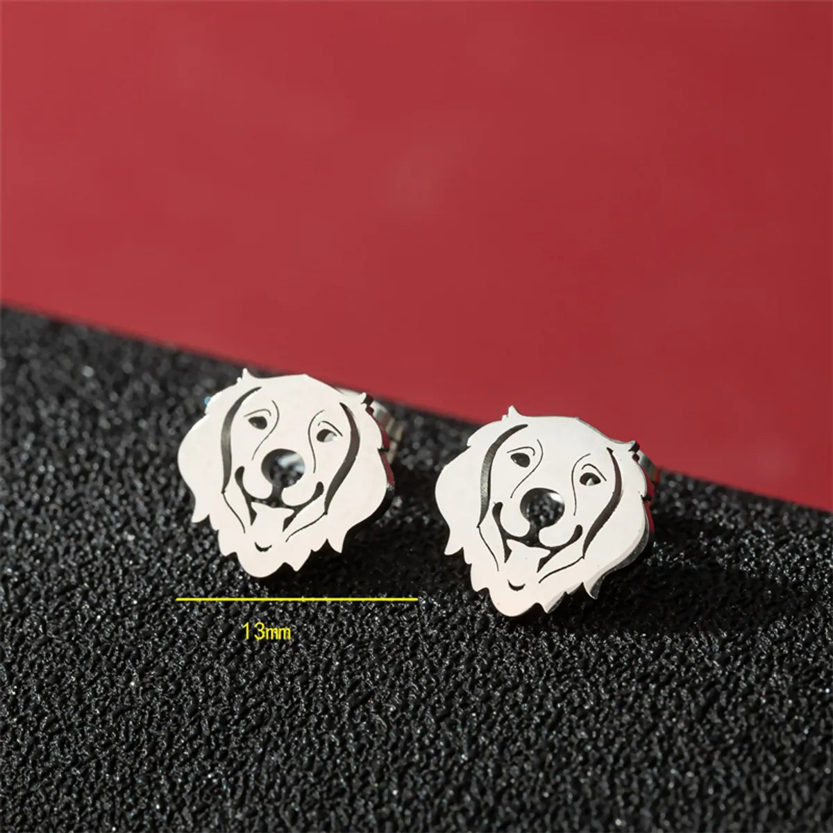 1 Pair Cute Basic Classic Style Dog Lion Cat Polishing Plating 304 Stainless Steel 18K Gold Plated Ear Studs