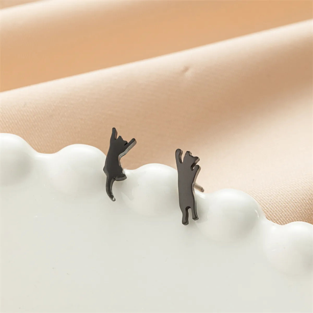 1 Pair Cute Basic Sweet Animal Cat Polishing Plating 304 Stainless Steel 18K Gold Plated Ear Studs