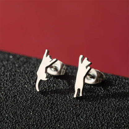 1 Pair Cute Basic Sweet Animal Cat Polishing Plating 304 Stainless Steel 18K Gold Plated Ear Studs