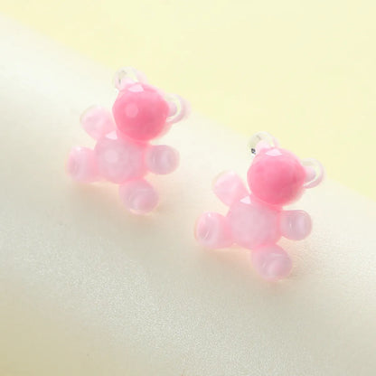 1 Pair Cute Bear Resin Ear Studs