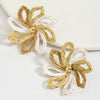 1 Pair Cute Bohemian Pastoral Flower Braid Raffia Zinc Alloy K Gold Plated Ear Studs