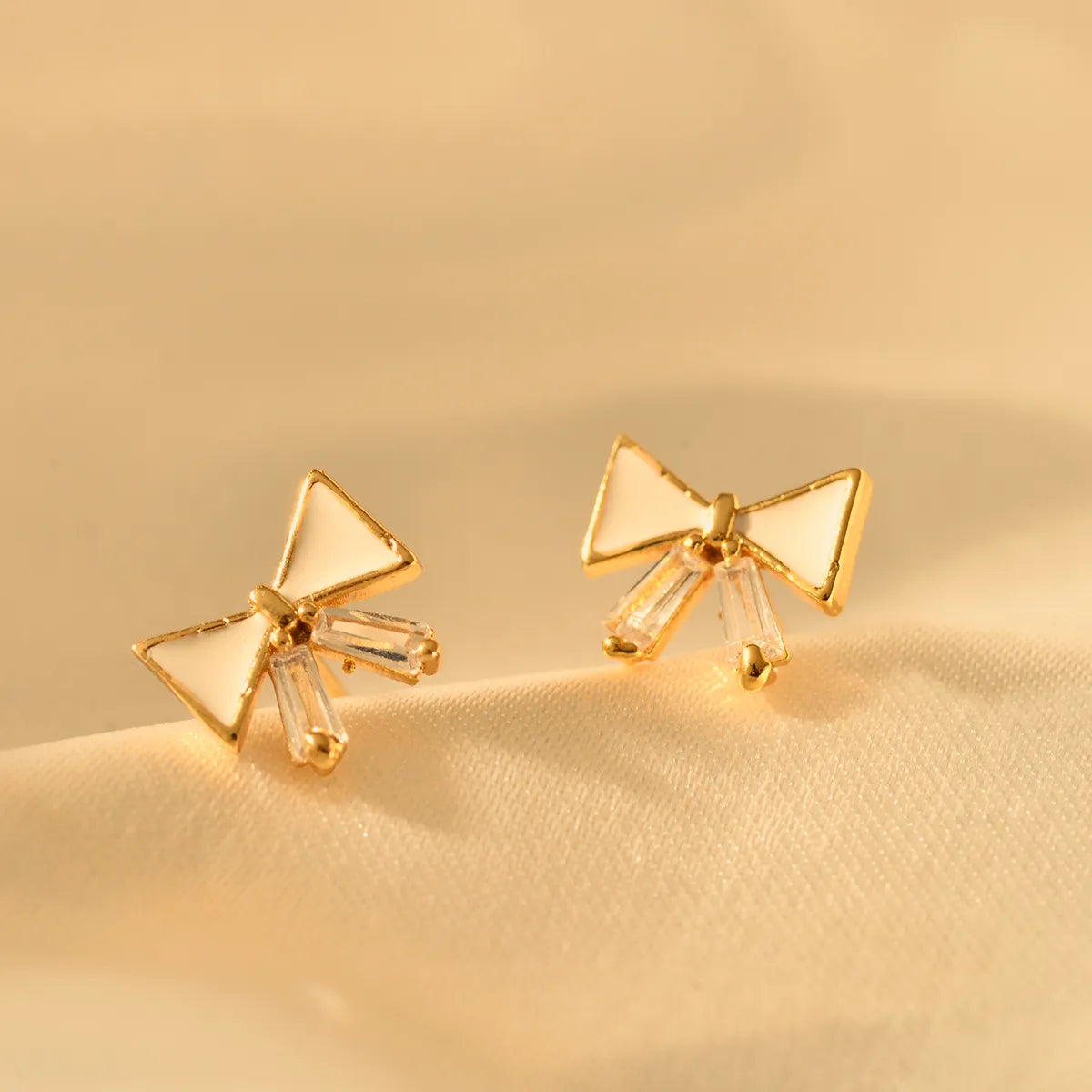 1 Pair Cute Bow Knot Alloy Ear Studs