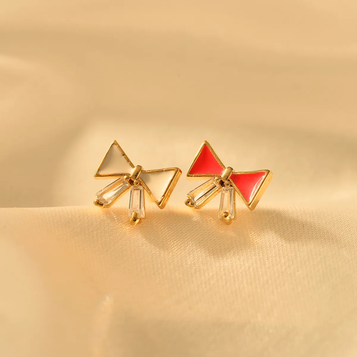 1 Pair Cute Bow Knot Alloy Ear Studs