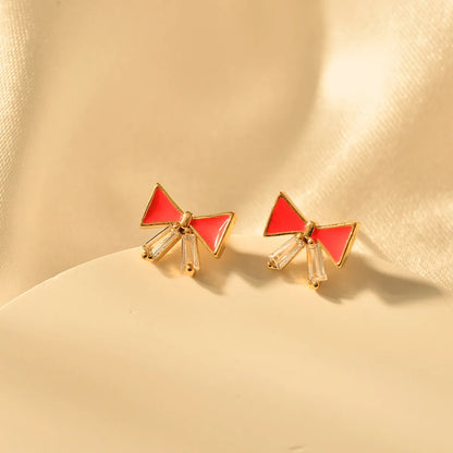 1 Pair Cute Bow Knot Alloy Ear Studs