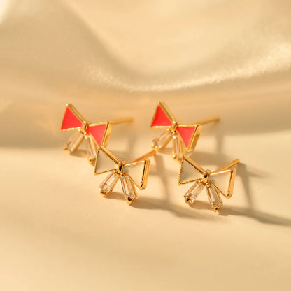 1 Pair Cute Bow Knot Alloy Ear Studs