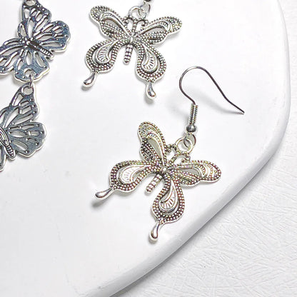 1 Pair Cute Butterfly Metal Drop Earrings