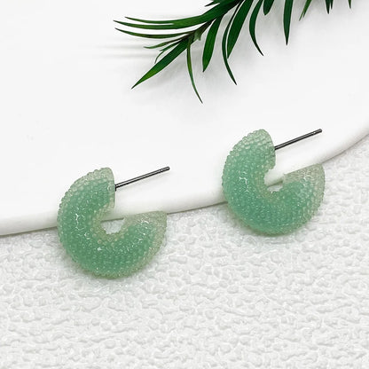 1 Pair Cute C Shape Stoving Varnish Arylic Earrings