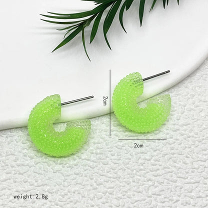 1 Pair Cute C Shape Stoving Varnish Arylic Earrings