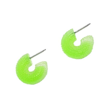 1 Pair Cute C Shape Stoving Varnish Arylic Earrings