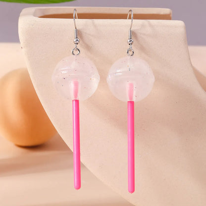 1 Pair Cute Candy Plastic Zinc Alloy Drop Earrings