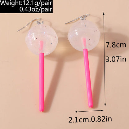 1 Pair Cute Candy Plastic Zinc Alloy Drop Earrings