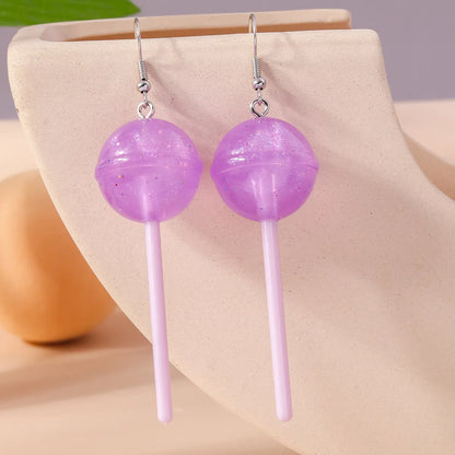 1 Pair Cute Candy Plastic Zinc Alloy Drop Earrings