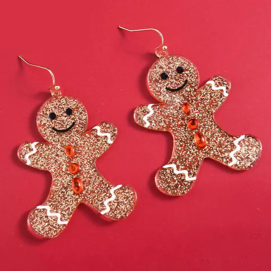 1 Pair Cute Cartoon Character Gingerbread Arylic Ear Hook