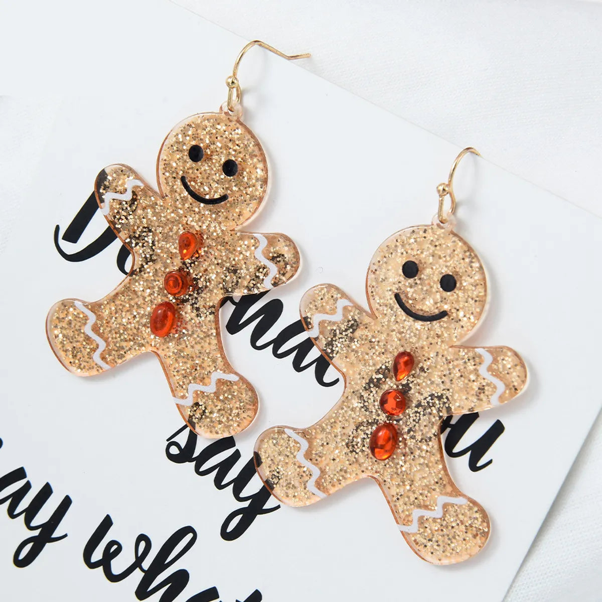 1 Pair Cute Cartoon Character Gingerbread Arylic Ear Hook