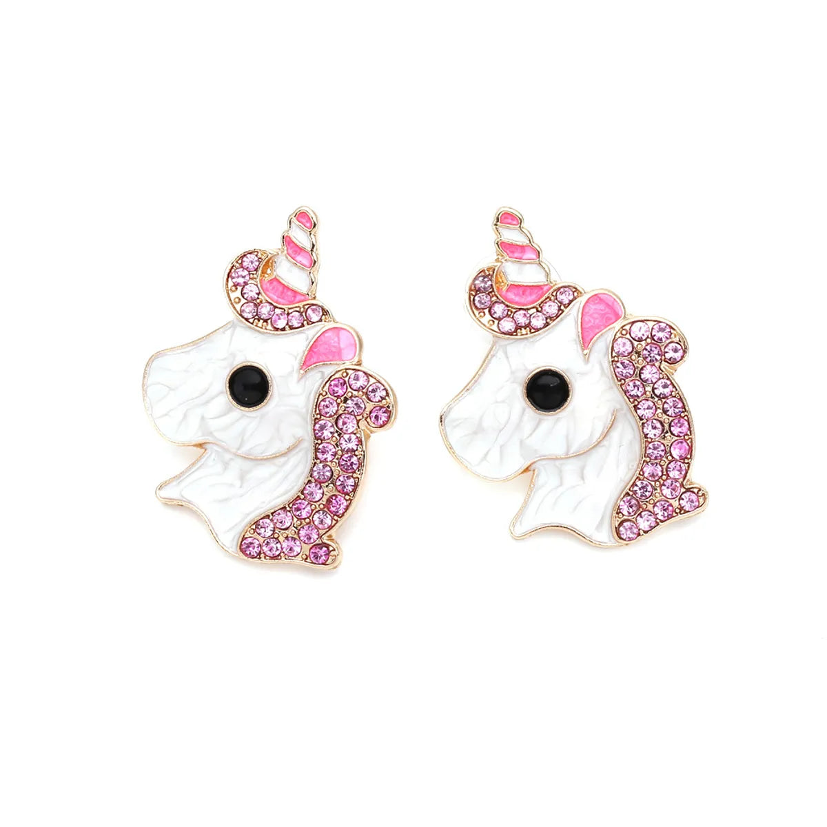 1 Pair Cute Cartoon Character Inlay Alloy Zircon Ear Studs