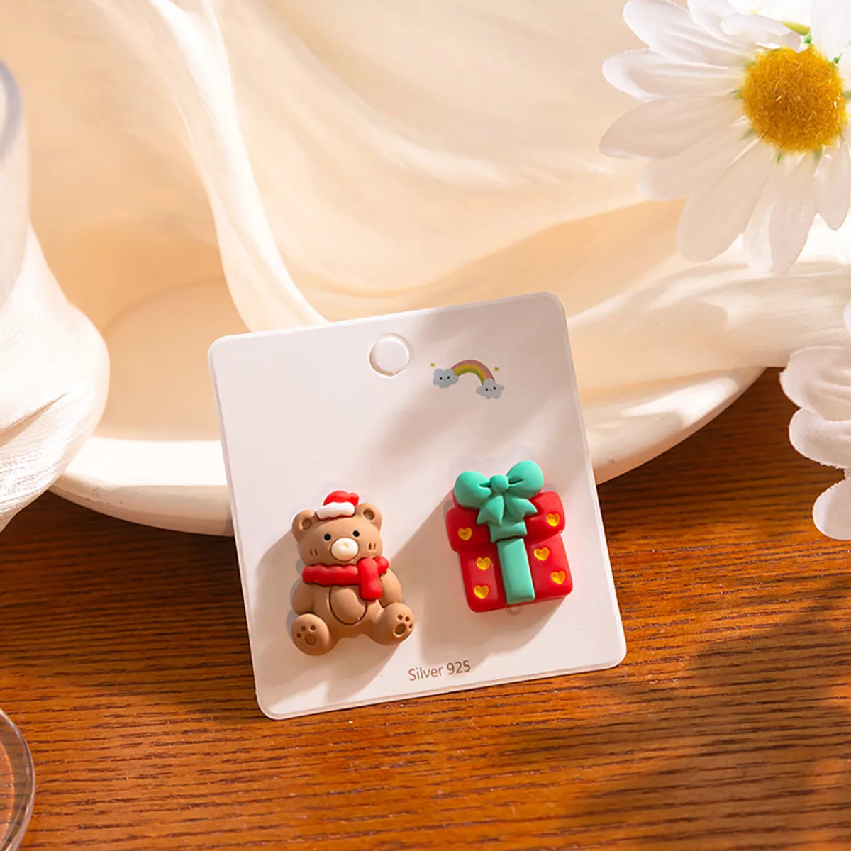 1 Pair Cute Cartoon Character Plating Resin Ear Studs