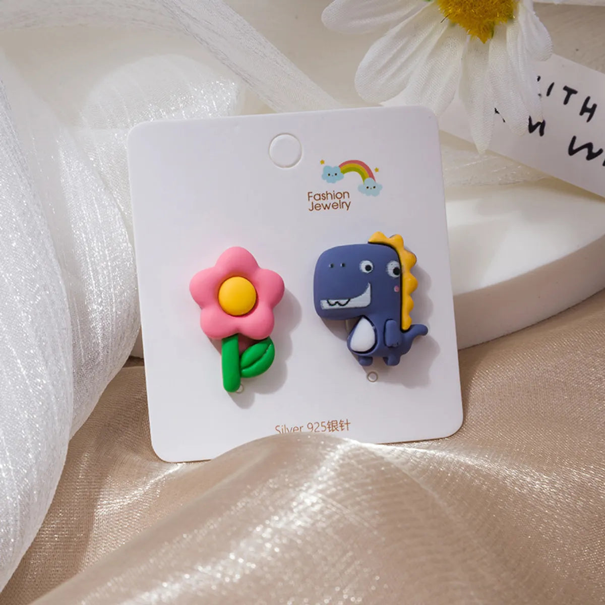 1 Pair Cute Cartoon Character Plating Resin Ear Studs