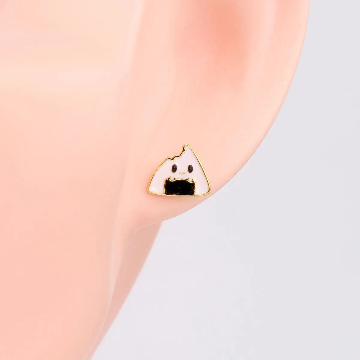 1 Pair Cute Cartoon Character Plating Sterling Silver Ear Studs