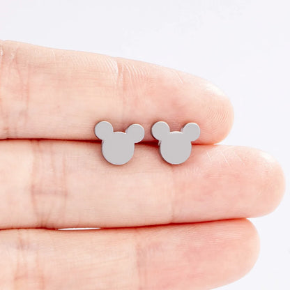 1 Pair Cute Cartoon Plating 304 Stainless Steel Ear Studs