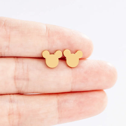 1 Pair Cute Cartoon Plating 304 Stainless Steel Ear Studs