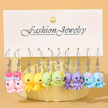 1 Pair Cute Cartoon Resin Drop Earrings