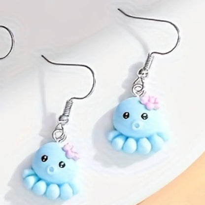 1 Pair Cute Cartoon Resin Drop Earrings