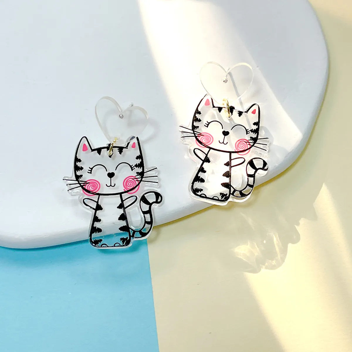 1 Pair Cute Cat Arylic Drop Earrings