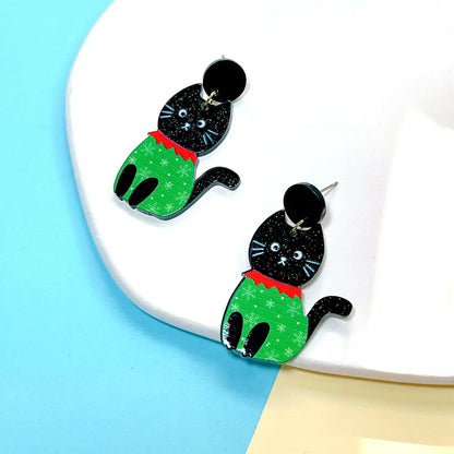 1 Pair Cute Cat Arylic Drop Earrings