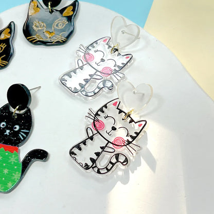 1 Pair Cute Cat Arylic Drop Earrings