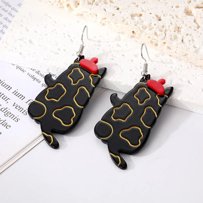 1 Pair Cute Cat Arylic Resin Drop Earrings