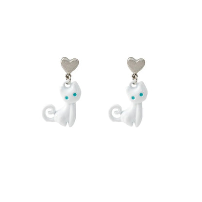 1 Pair Cute Cat Enamel Plating Alloy Drop Earrings