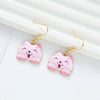 1 Pair Cute Cat Synthetic Resin Alloy Drop Earrings