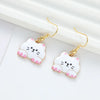 1 Pair Cute Cat Synthetic Resin Alloy Drop Earrings