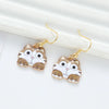 1 Pair Cute Cat Synthetic Resin Alloy Drop Earrings