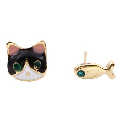 1 Pair Cute Cat Zinc Alloy Ear Studs