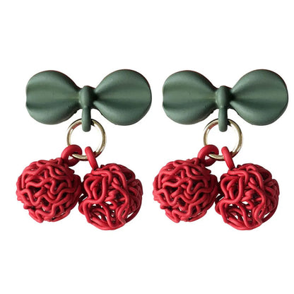 1 Pair Cute Cherry Stoving Varnish Alloy Ear Cuffs Ear Studs