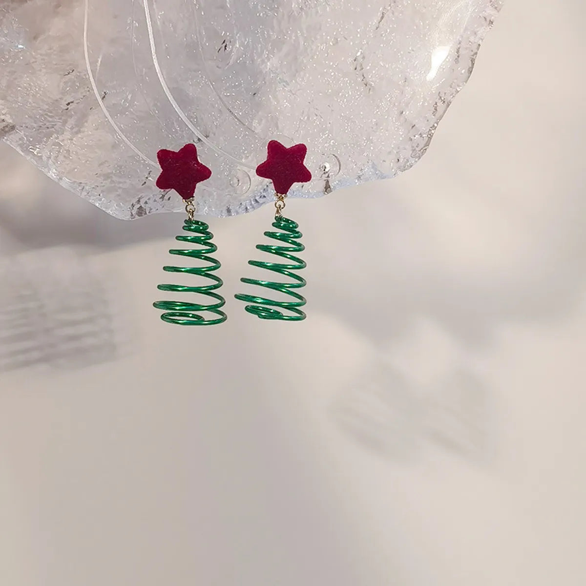 1 Pair Cute Christmas Christmas Tree Bow Knot Stoving Varnish Alloy Drop Earrings