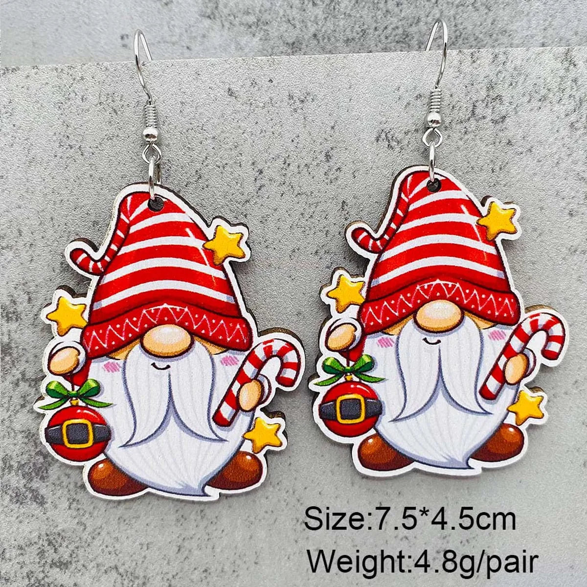 1 Pair Cute Christmas Hat Christmas Tree Santa Claus Wood Ear Hook