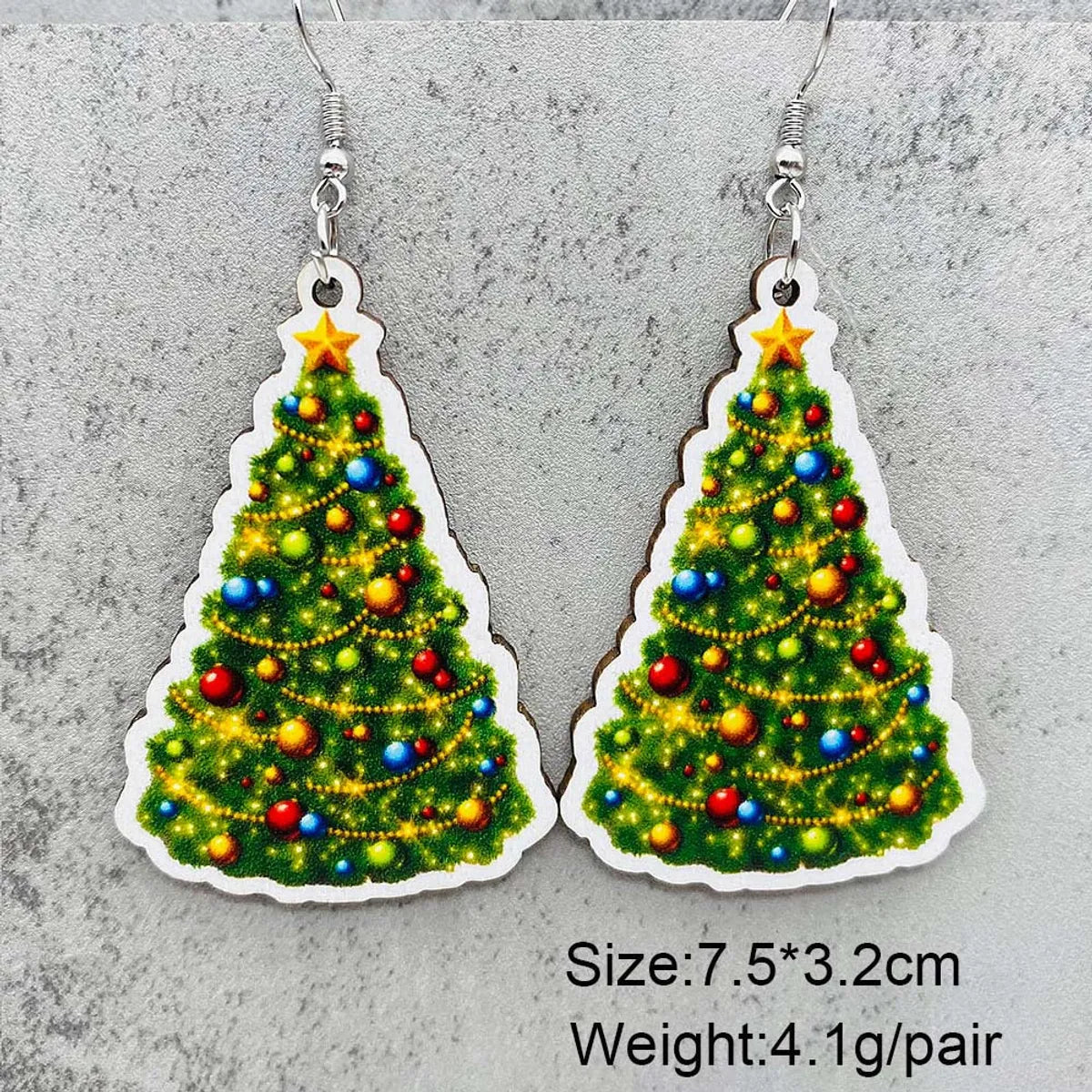 1 Pair Cute Christmas Hat Christmas Tree Santa Claus Wood Ear Hook