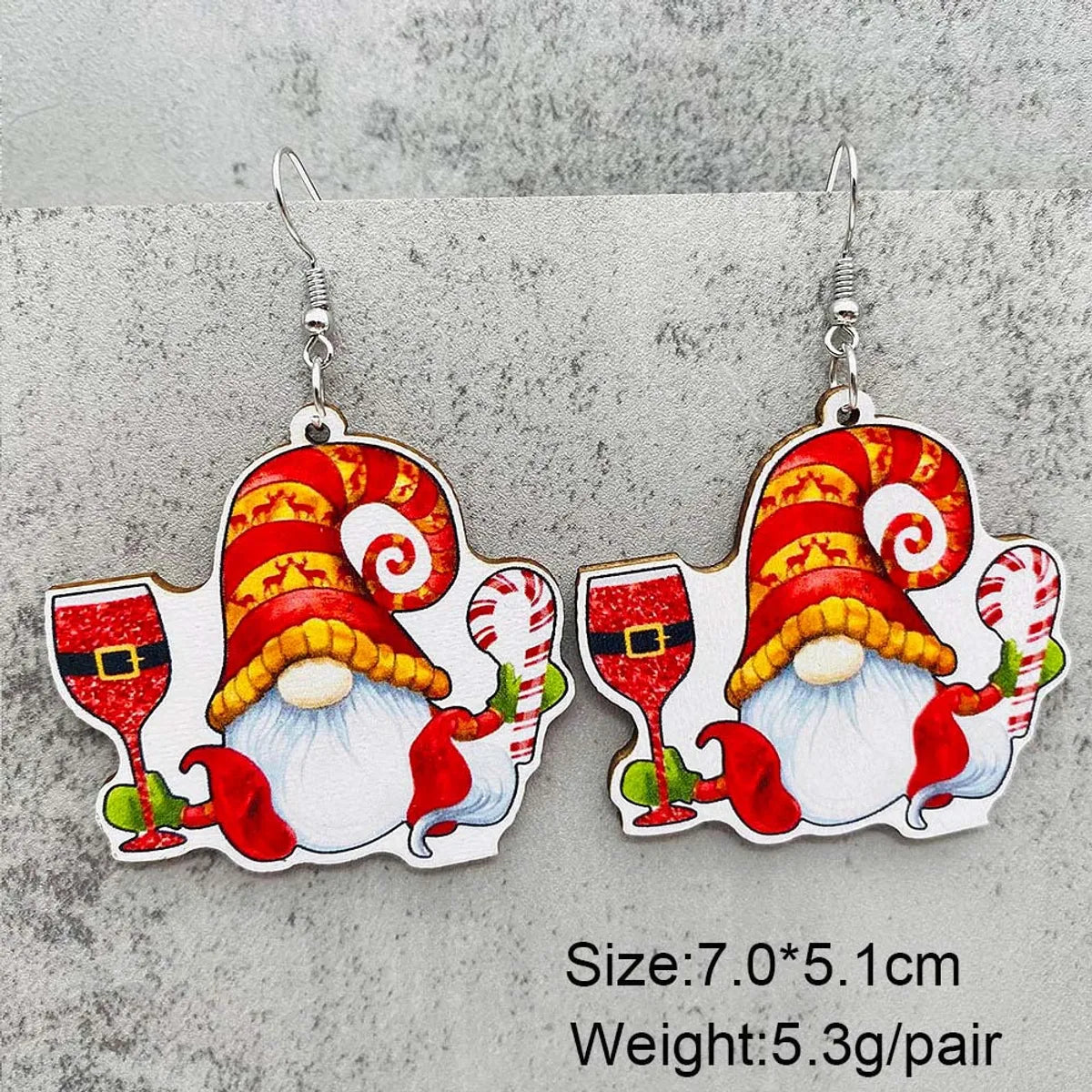 1 Pair Cute Christmas Hat Christmas Tree Santa Claus Wood Ear Hook