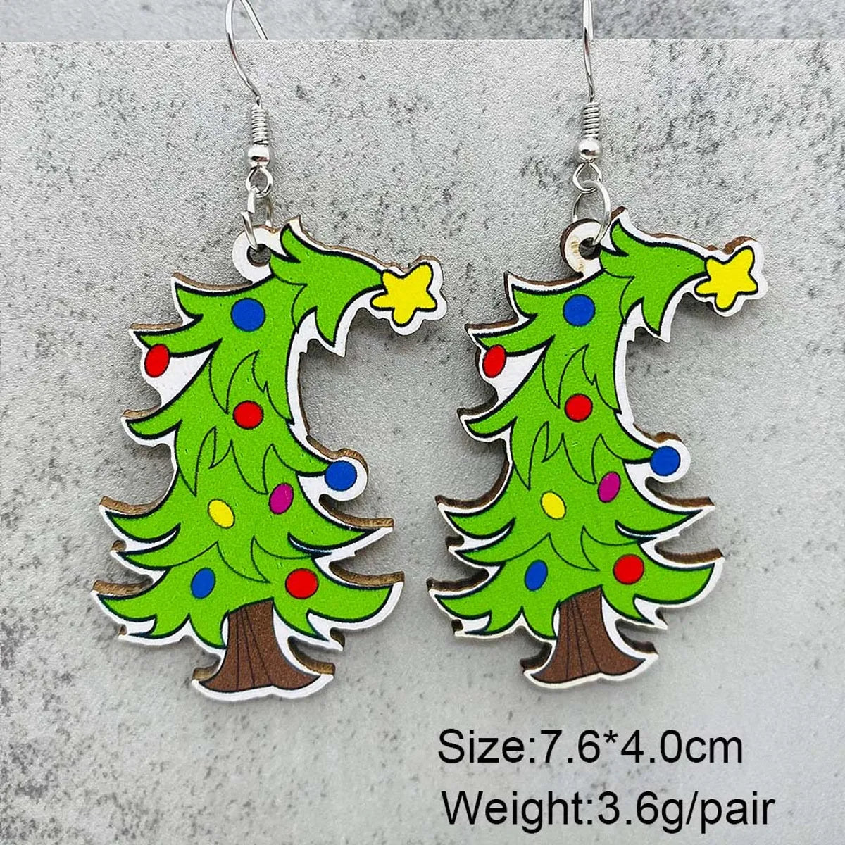 1 Pair Cute Christmas Hat Christmas Tree Santa Claus Wood Ear Hook