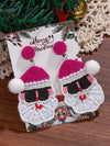 1 Pair Cute Christmas House Santa Claus Beaded Glass Drop Earrings