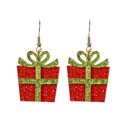 1 Pair Cute Christmas Tree Elk Arylic Drop Earrings