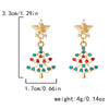 1 Pair Cute Christmas Tree Santa Claus Christmas Socks Inlay Alloy Rhinestones Drop Earrings