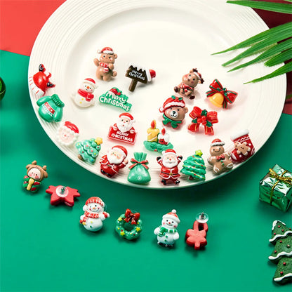 1 Pair Cute Christmas Tree Santa Claus Gingerbread Plating Arylic Ear Studs