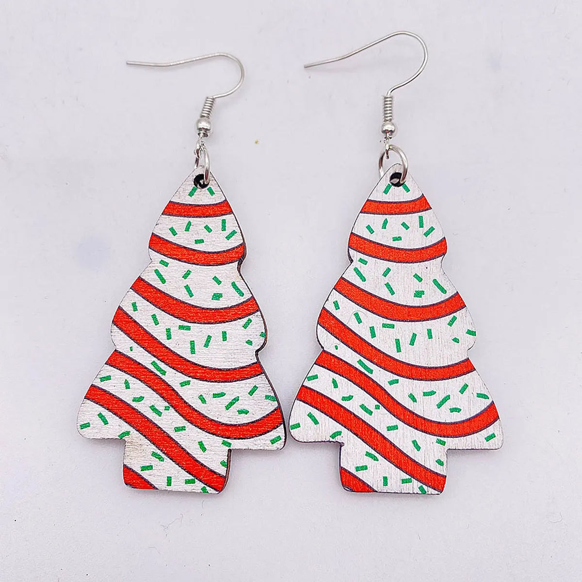 1 Pair Cute Christmas Tree Wood Ear Hook