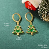 1 Pair Cute Classic Style Christmas Tree Gift Box Bell Inlay Copper Zircon 18K Gold Plated Drop Earrings